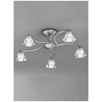 FL2294/5 5 Light Satin Nickel Semi Flush Light