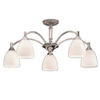 Modern 5 Light Chrome Semi-Flush Ceiling Light