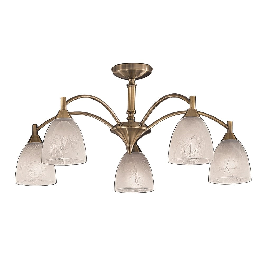 F2105/5 5 Light Bronze Semi-Flush Ceiling Light