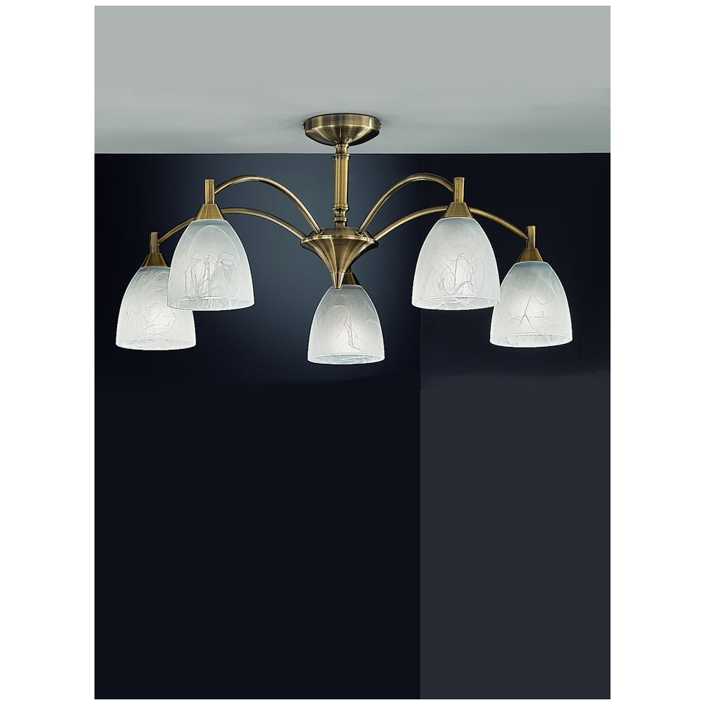 F2105/5 5 Light Bronze Semi-Flush Ceiling Light