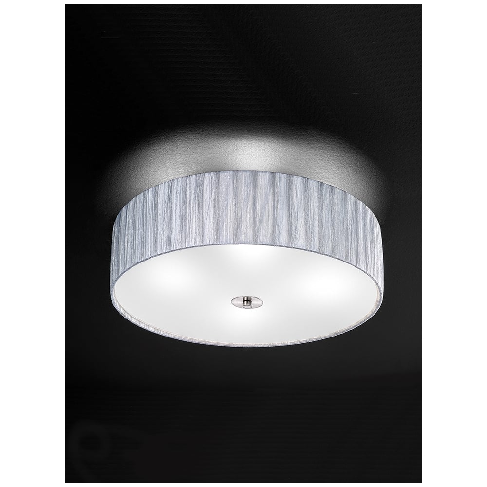 F2283/4 Large Satin Nickel and Silver Flush Ceiling Light