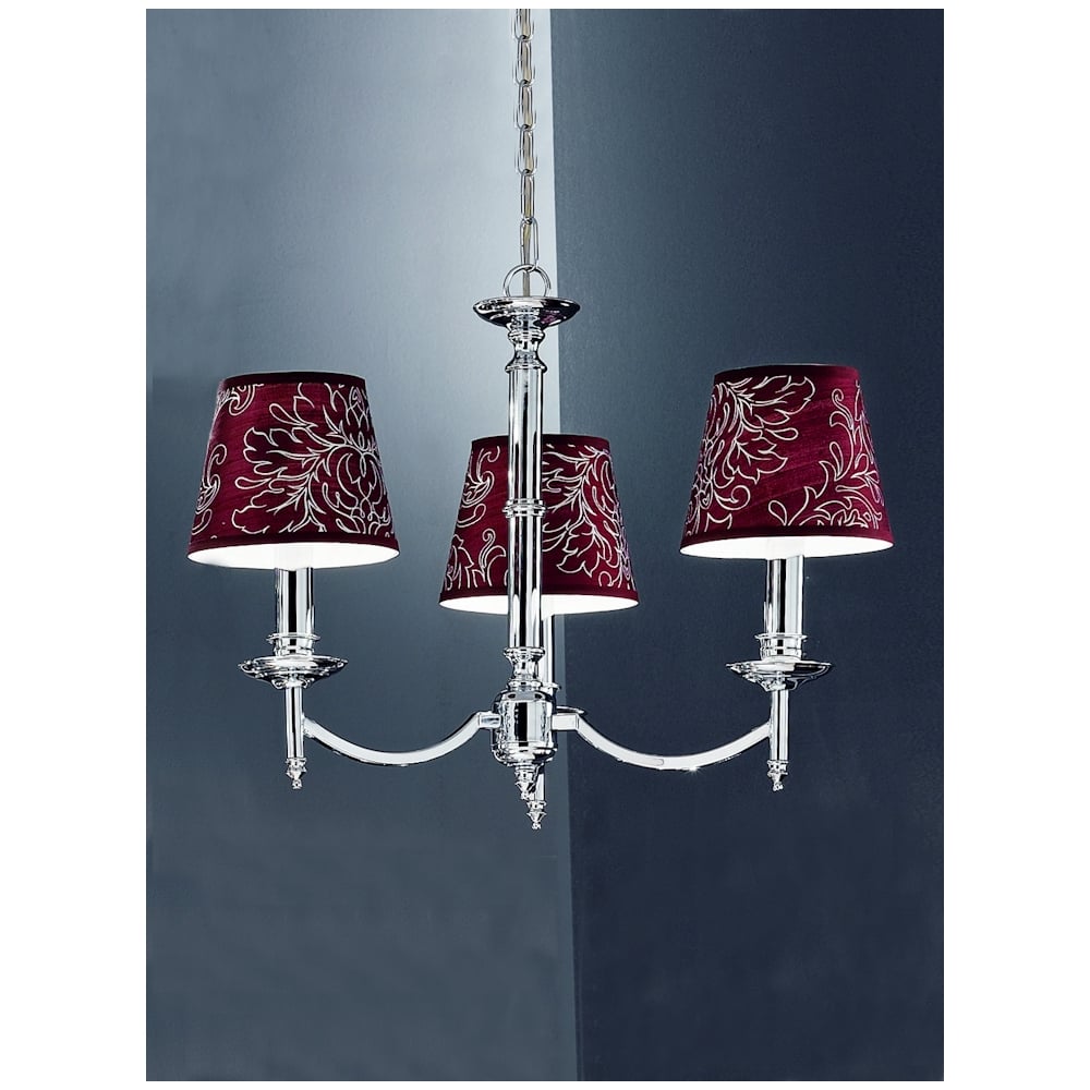 FL2090/3 3 Light Chrome Chandelier