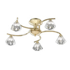 F2230/5 Brass 5 Light Flush Ceiling Lamp