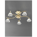 F2230/5 Brass 5 Light Flush Ceiling Lamp