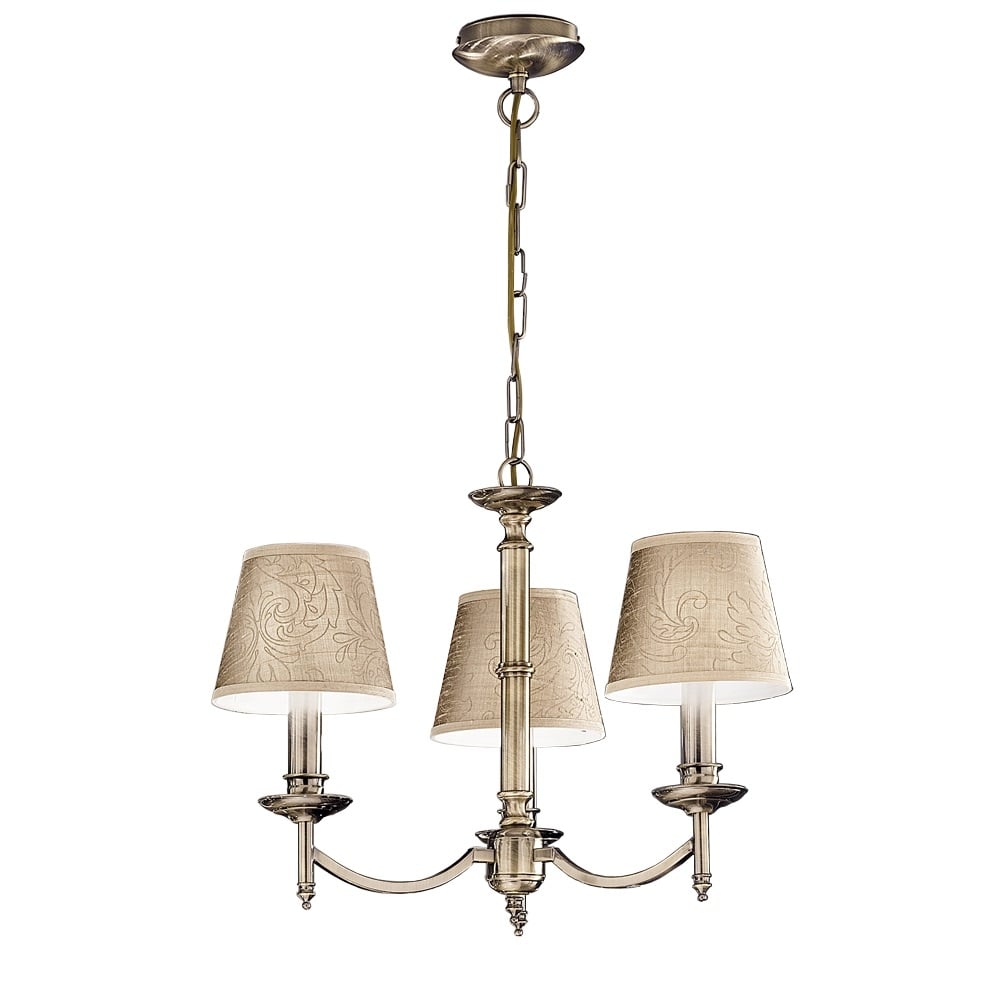 F2091/3 3 Light Bronze Chandelier