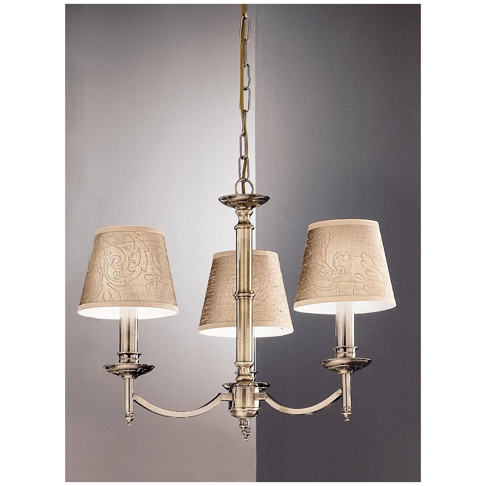 F2091/3 3 Light Bronze Chandelier