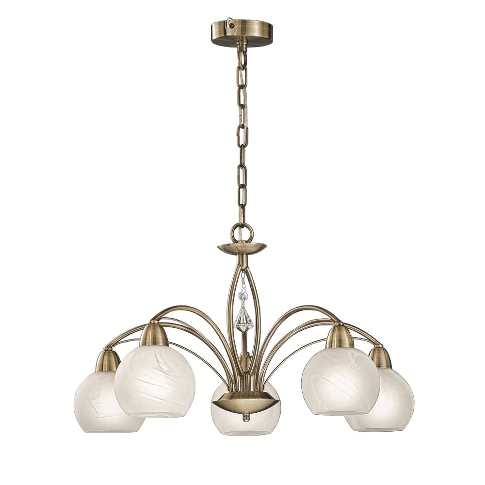 F2278/5 5 Light Modern Bronze & Crystal Ceiling Light