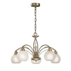 F2278/5 5 Light Modern Bronze & Crystal Ceiling Light