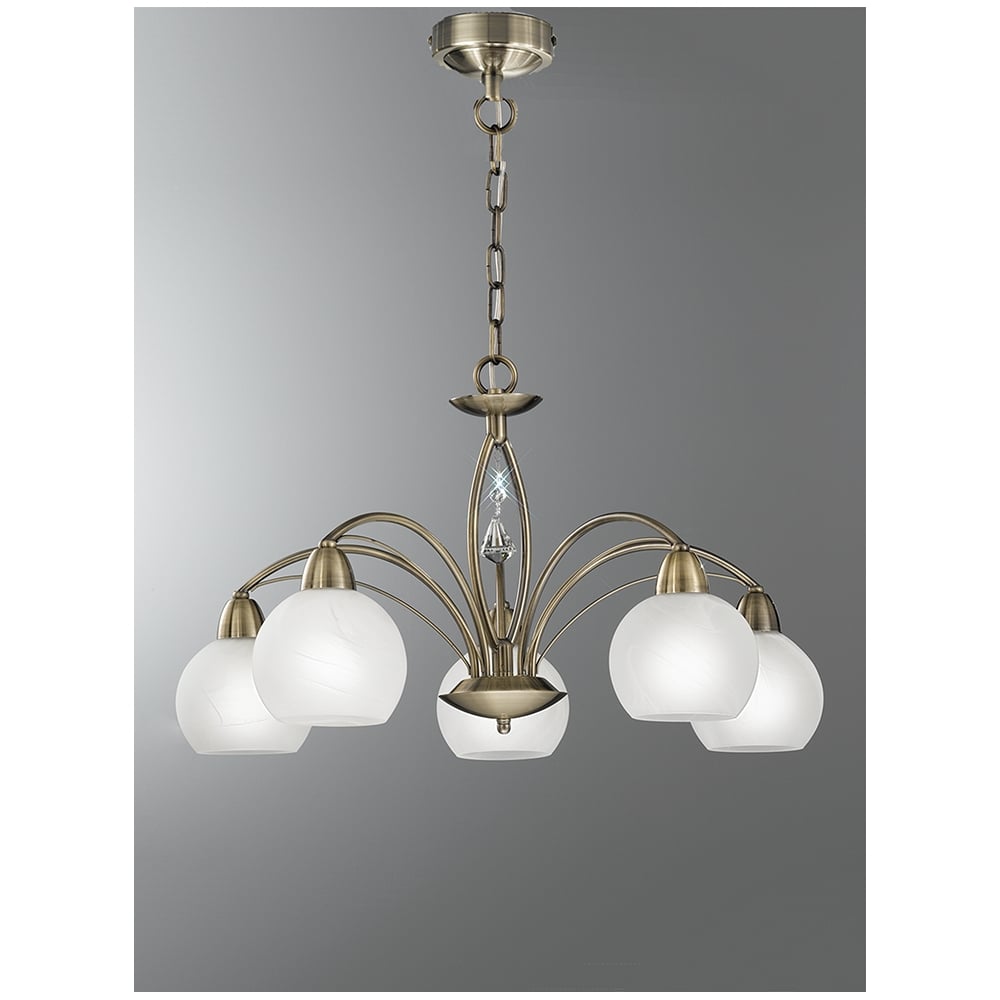 F2278/5 5 Light Modern Bronze & Crystal Ceiling Light