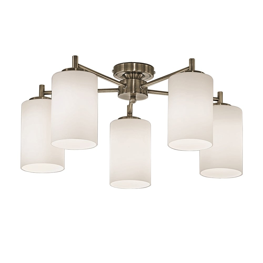 F2253/5 Bronze 5 Light Semi-Flush Ceiling Light