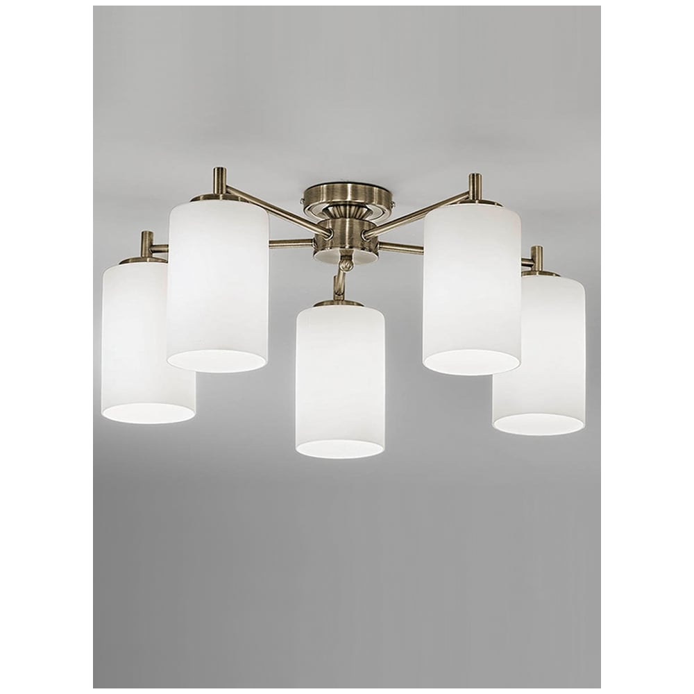 F2253/5 Bronze 5 Light Semi-Flush Ceiling Light
