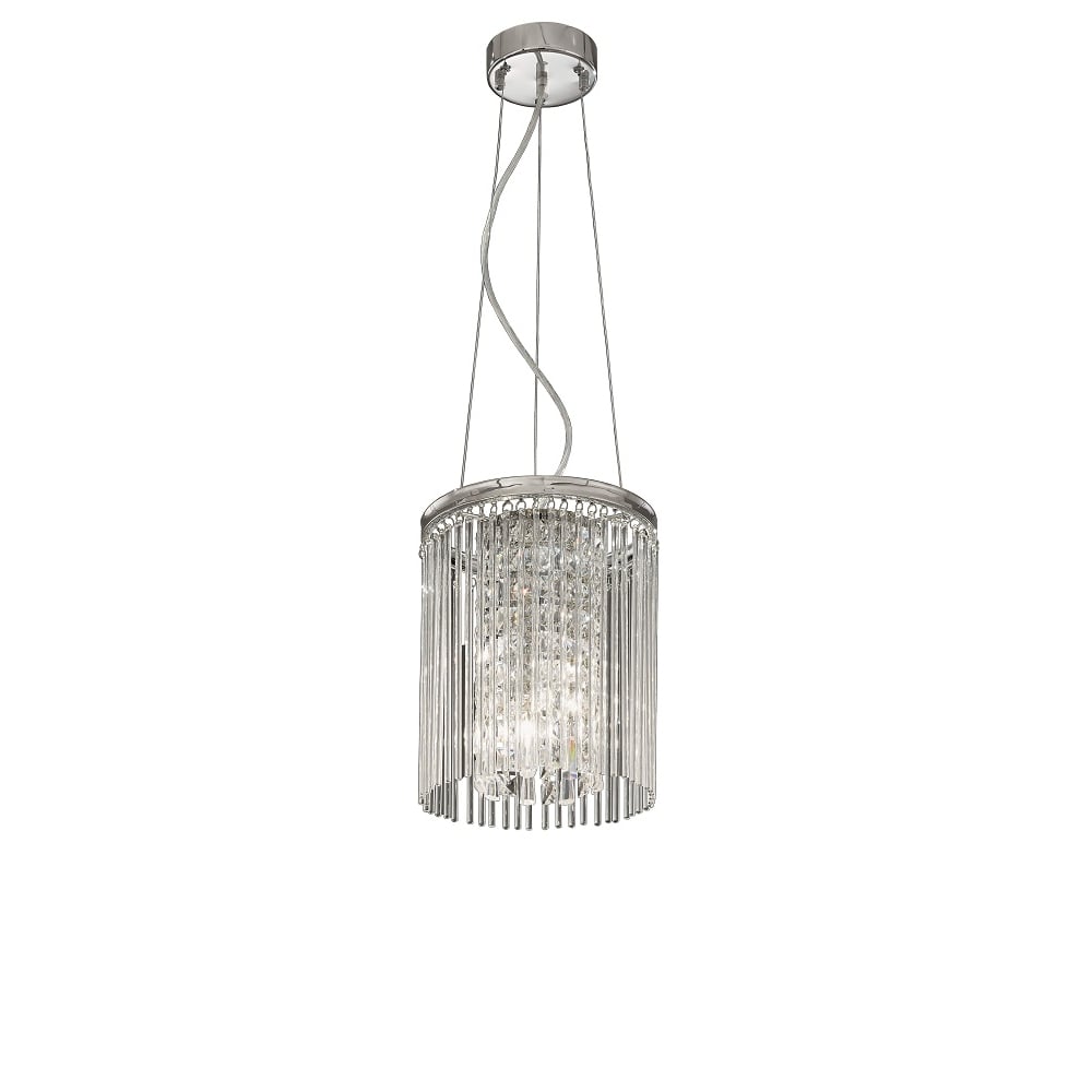 F2310/3 Chrome and Crystal Ceiling Pendant