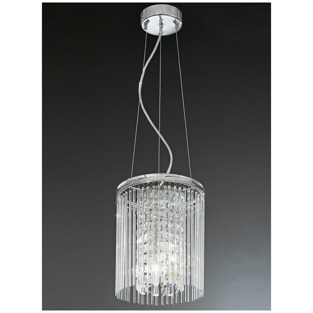 F2310/3 Chrome and Crystal Ceiling Pendant