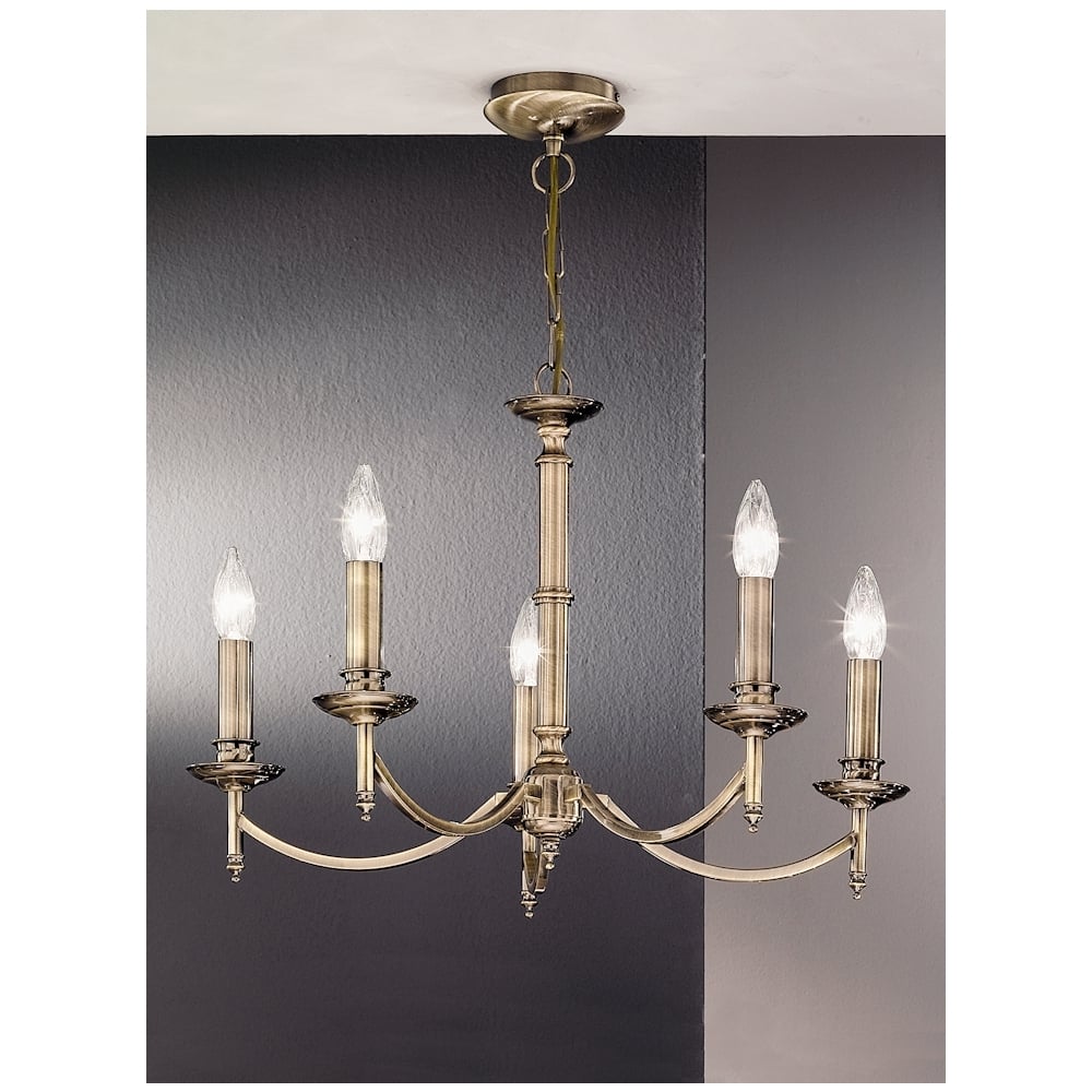 FL2091/5 5 Light Bronze Chandelier