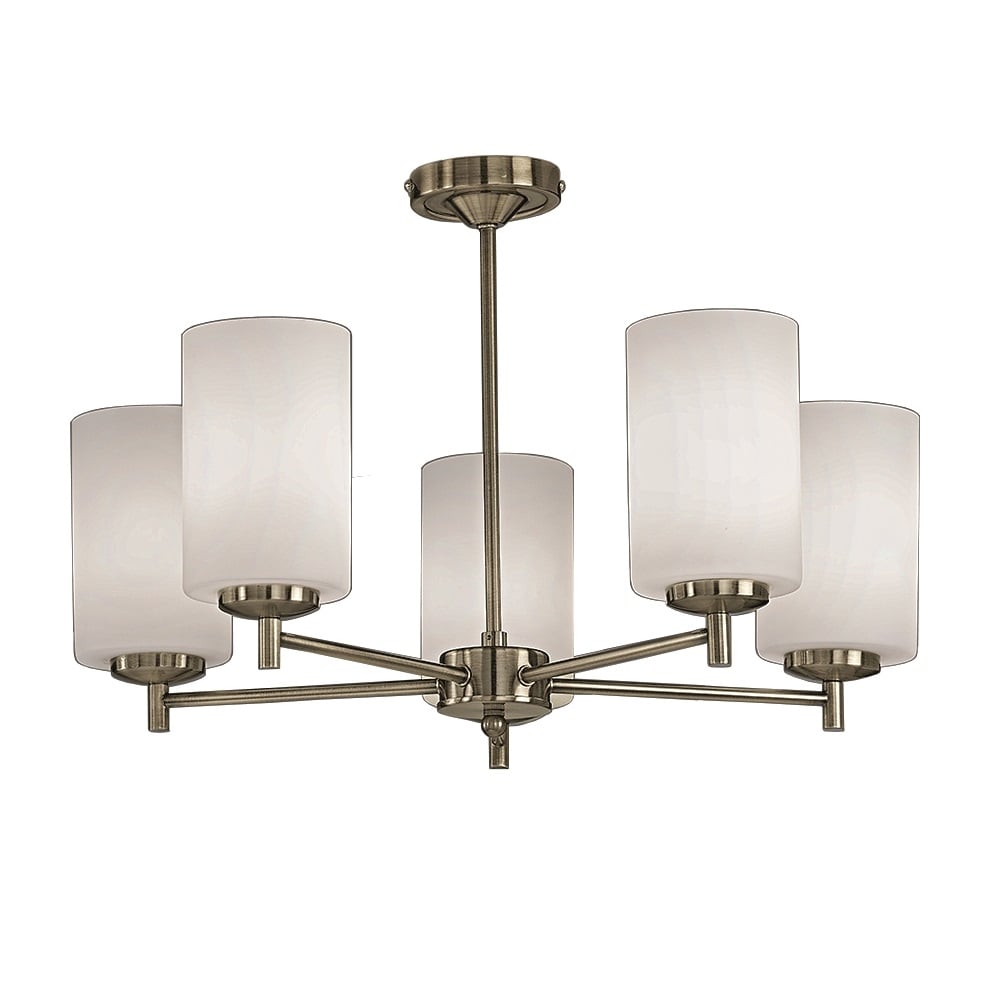 F2272/5 Bronze 5 Light Semi-Flush Ceiling Light