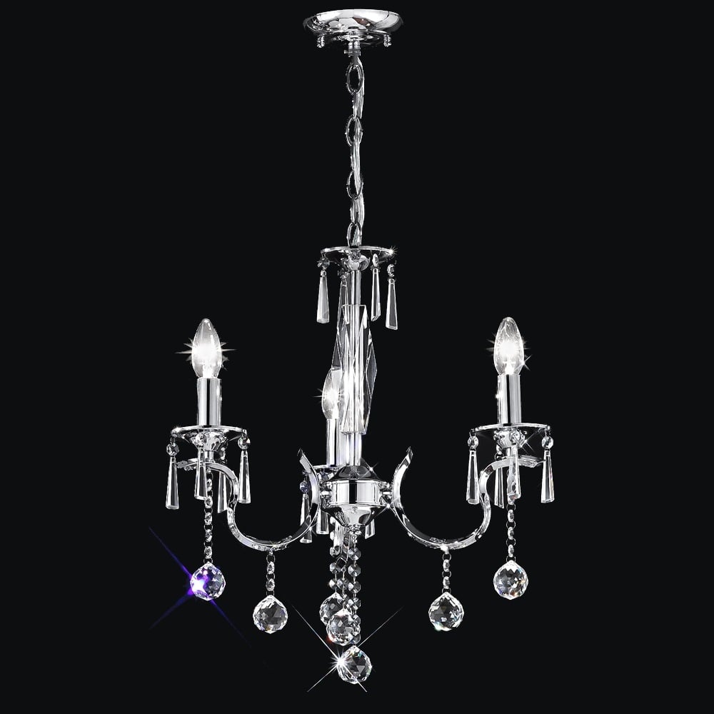 FL2155/3 Chrome and Crystal Ceiling Light