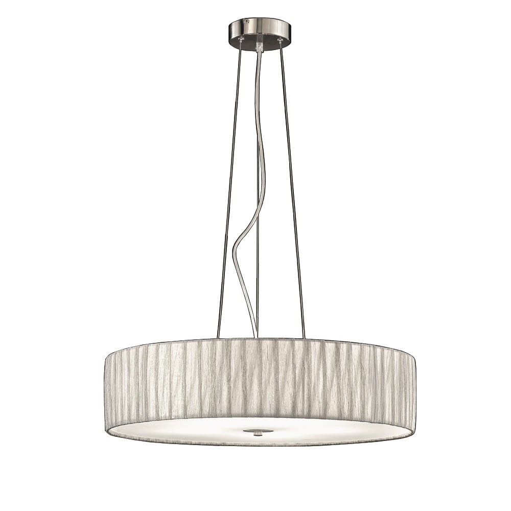 FL2284/5 Large Satin Nickel and Silver Ceiling Pendant
