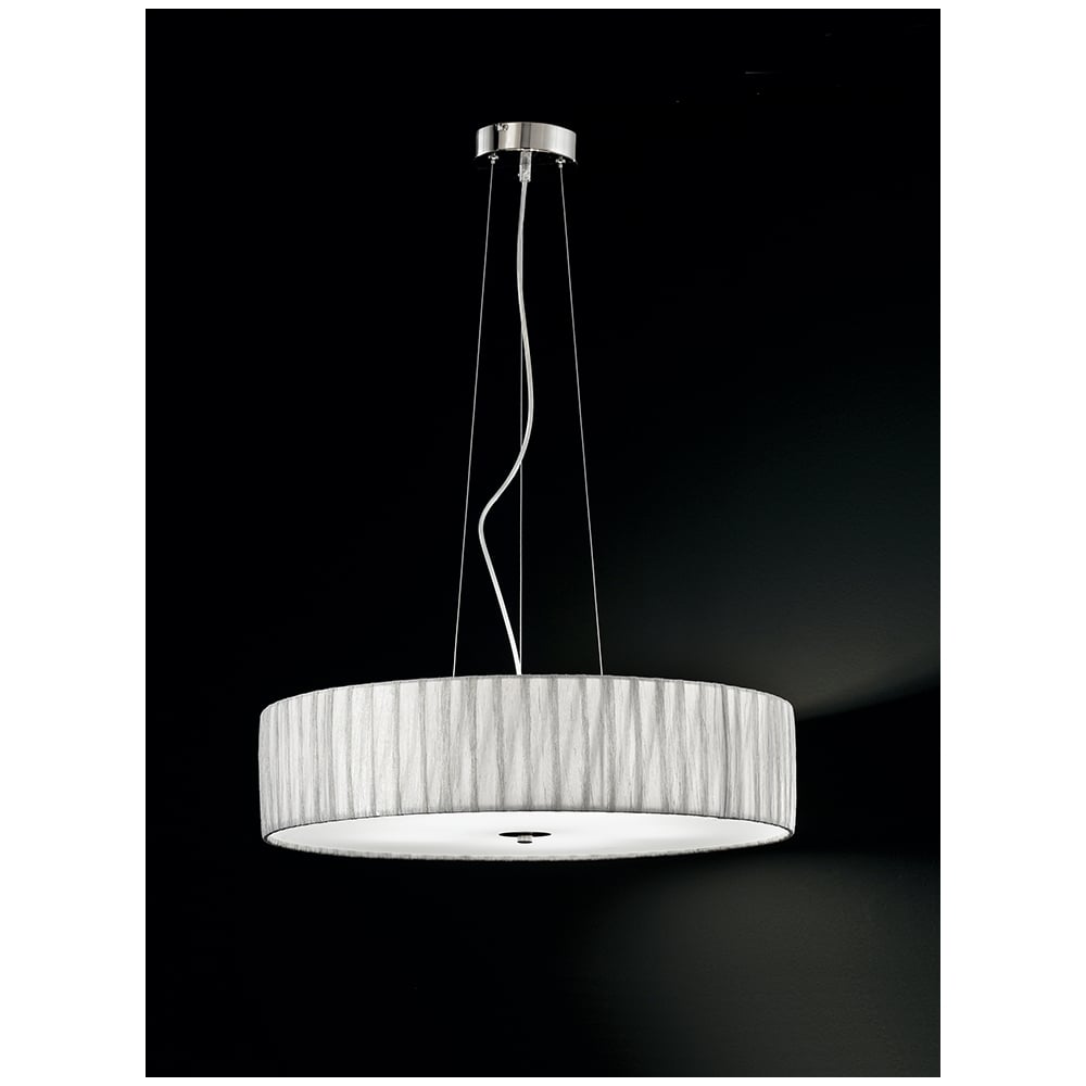 FL2284/5 Large Satin Nickel and Silver Ceiling Pendant