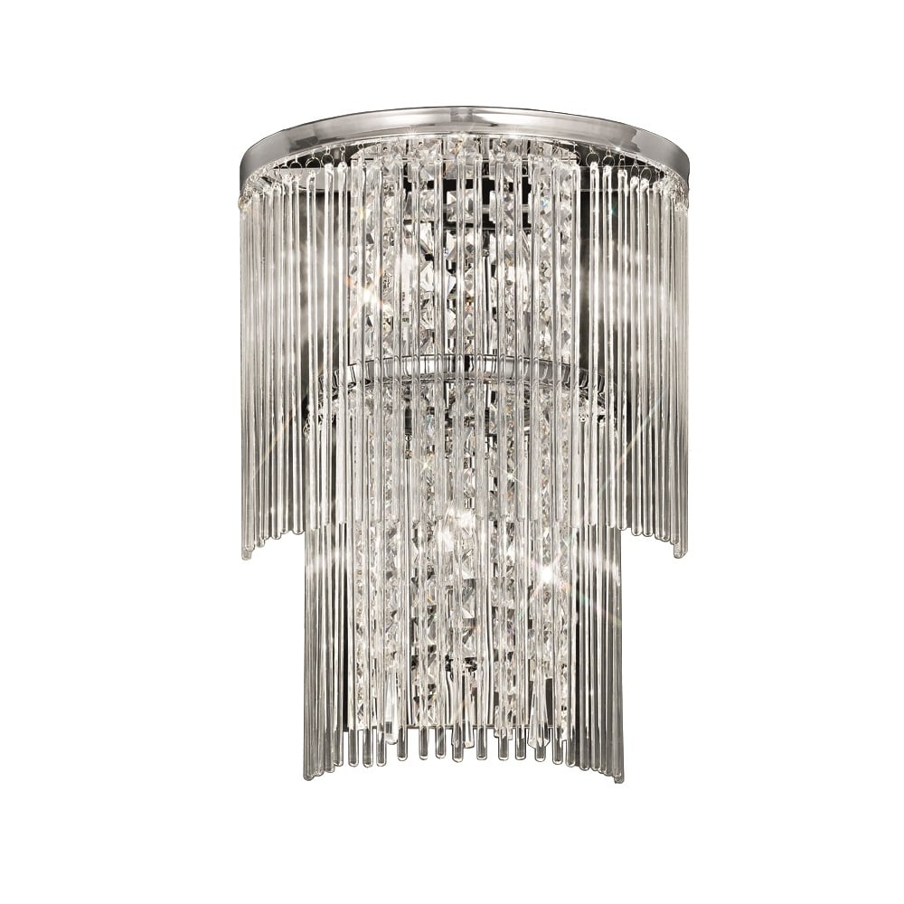 F2309/3 Chrome and Crystal Tiered Wall Light