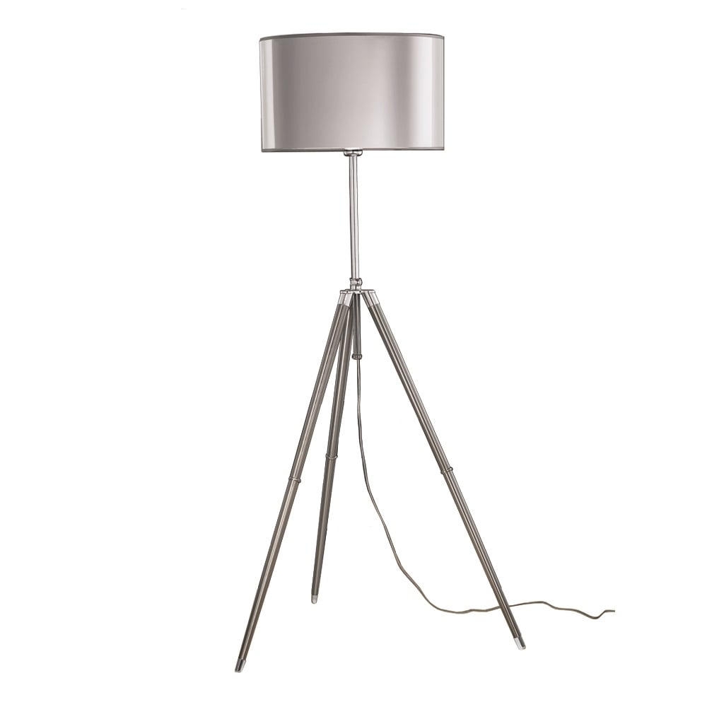 Modern Tripod in Satin Nickel Foor Lamp