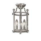 3 Light Chrome Flush Lantern