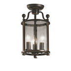 3 Light Antique Bronze Flush Lantern