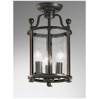 3 Light Antique Bronze Flush Lantern