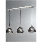 FL2290/3/952 Vetross 3 Light Ceiling Bar Pendant in Black Crackle