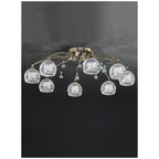 FL2296/8 8 Light Bronze, Crystal Semi Flush Ceiling Light