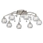 FL2295/8 8 Satin Nickel, Crystal Semi Flush Ceiling Light