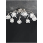 FL2295/8 8 Satin Nickel, Crystal Semi Flush Ceiling Light