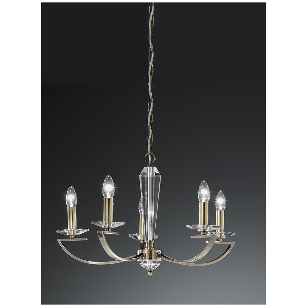 F2242/5 Bronze 5 Light Crystal Chandelier