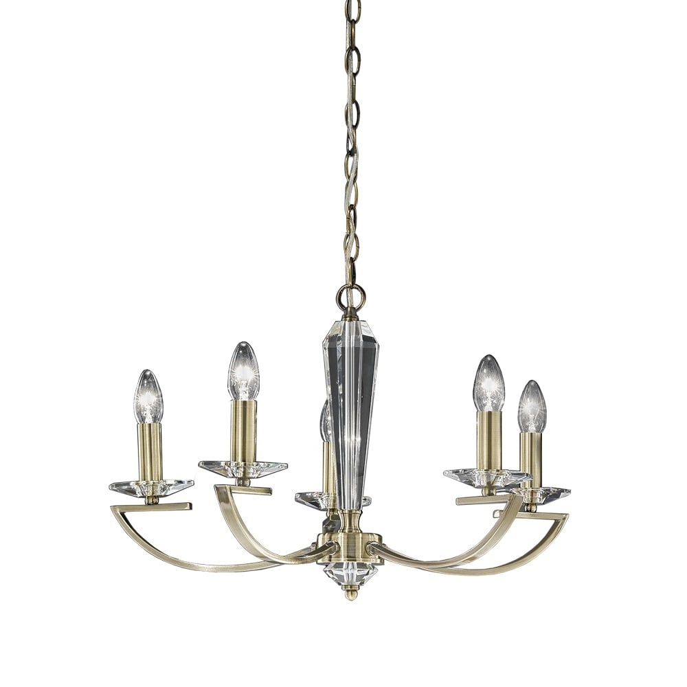 F2242/5 Bronze 5 Light Crystal Chandelier