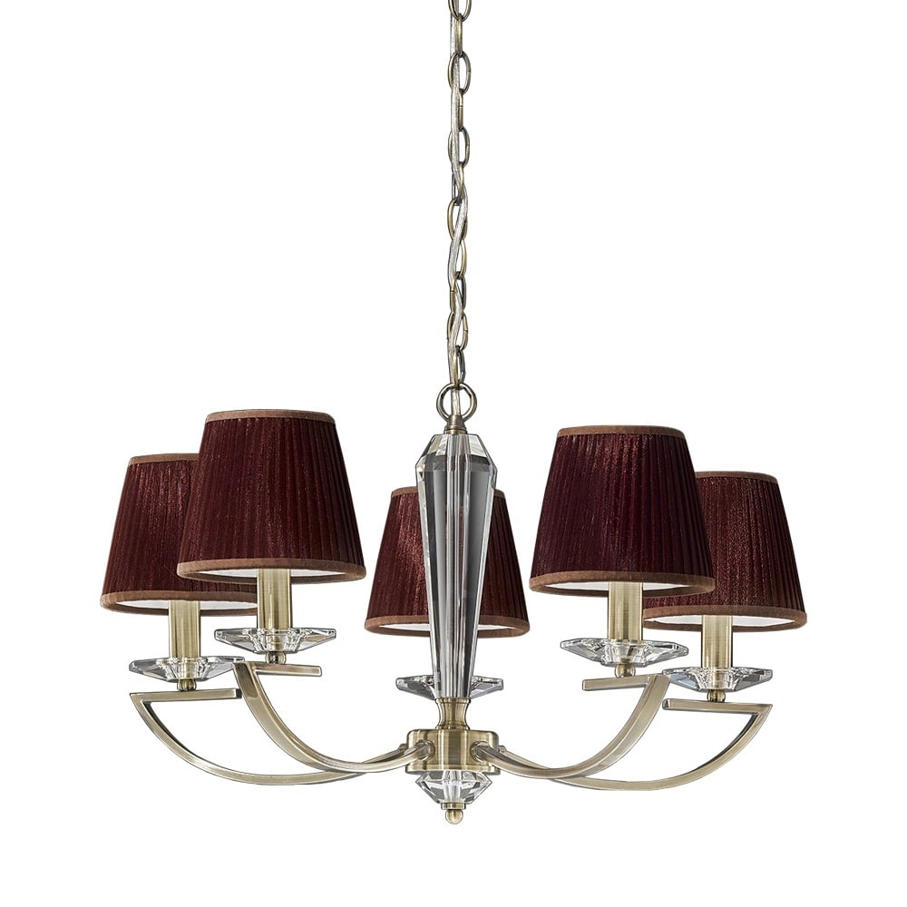 F2242/5 Bronze 5 Light Crystal Chandelier