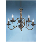 PE7935 Halle 5 Light Bronzed Brass Flemish Chandelier