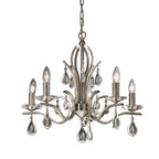 FL2298/5 Willow 5 Light Satin Nickel and Crystal Chandelier