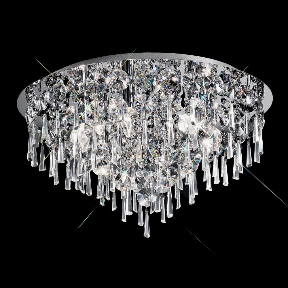 CF5720 Round 5 Light Crystal Bathroom Flush Ceiling Light