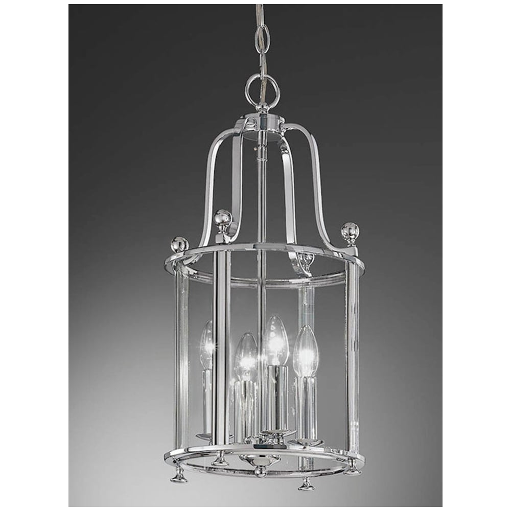 4 Light Chrome Hanging Lantern