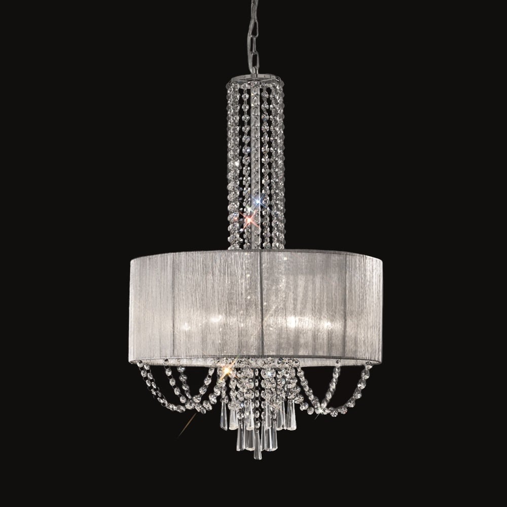 F2304/6 6 Light Chrome and Crystal Pendant