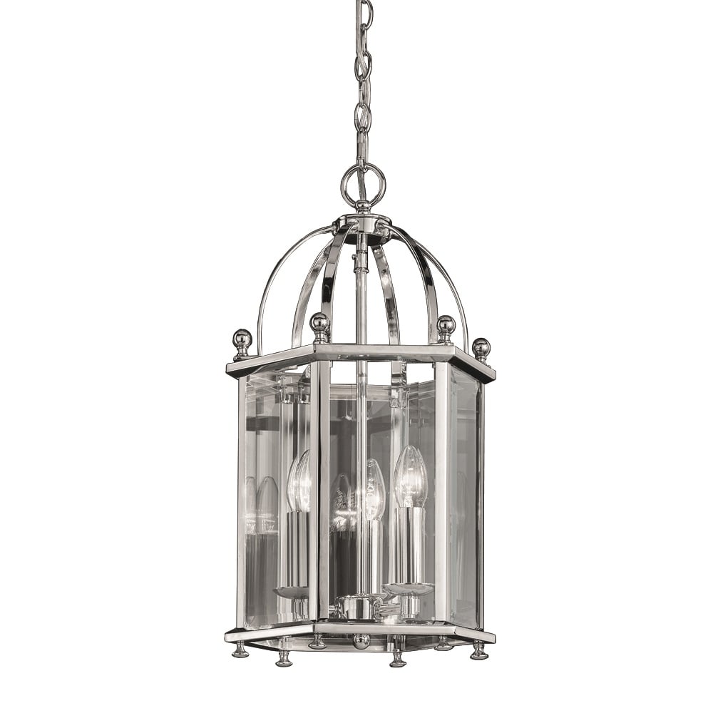Madison 3 Light  Chrome Hexangonal Lantern