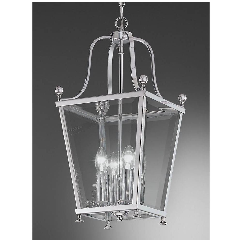 4 Light Chrome Hanging Lantern