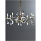 F2299/8 8 Light Bronze and Crystal Chandelier