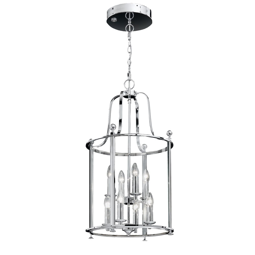 8 Light Chrome Hanging Lantern