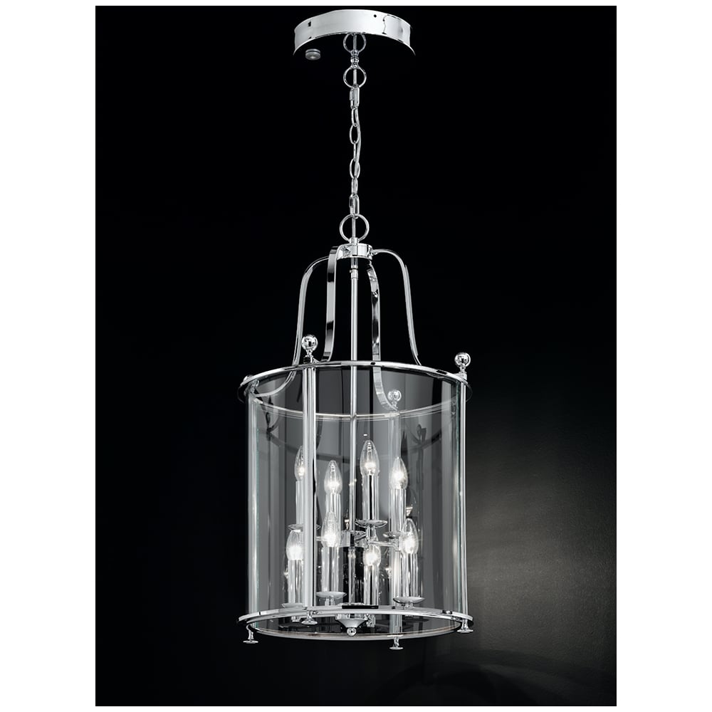 8 Light Chrome Hanging Lantern