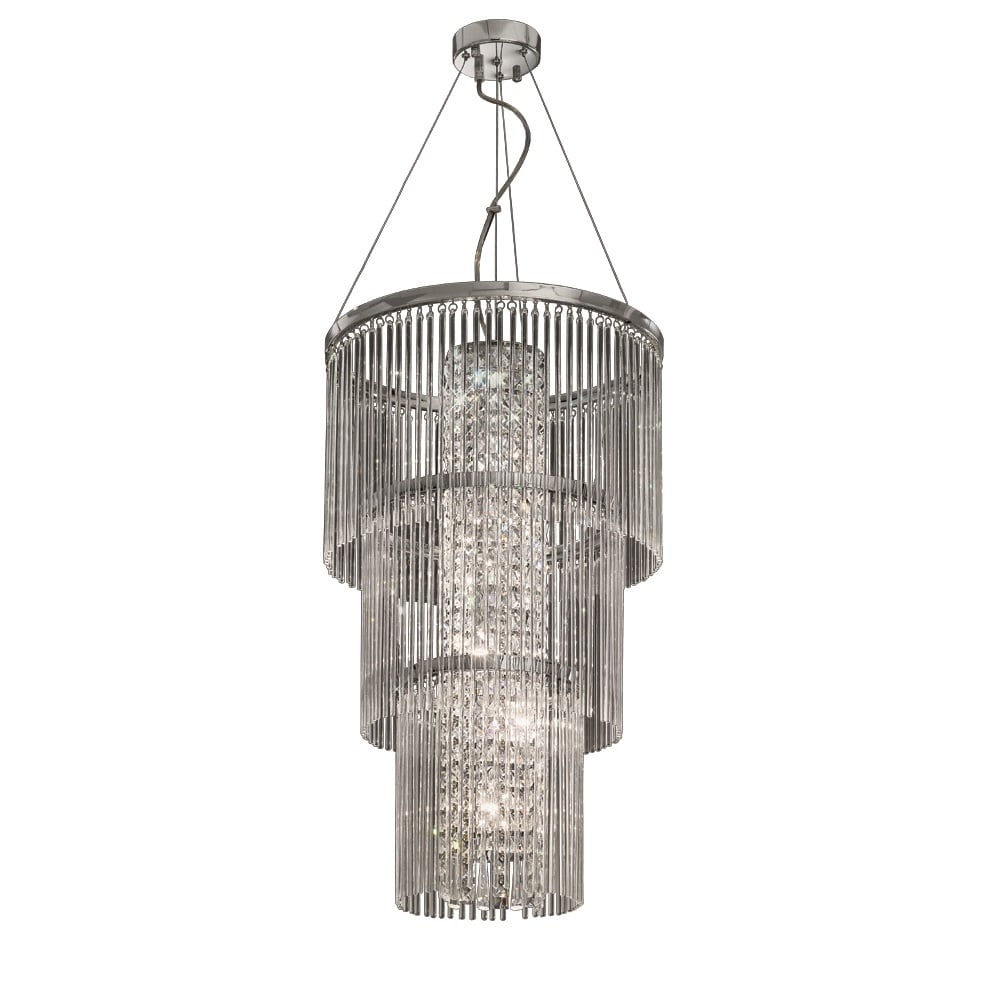 F2310/6 6 Light Crystal Tiered Ceiling Pendant