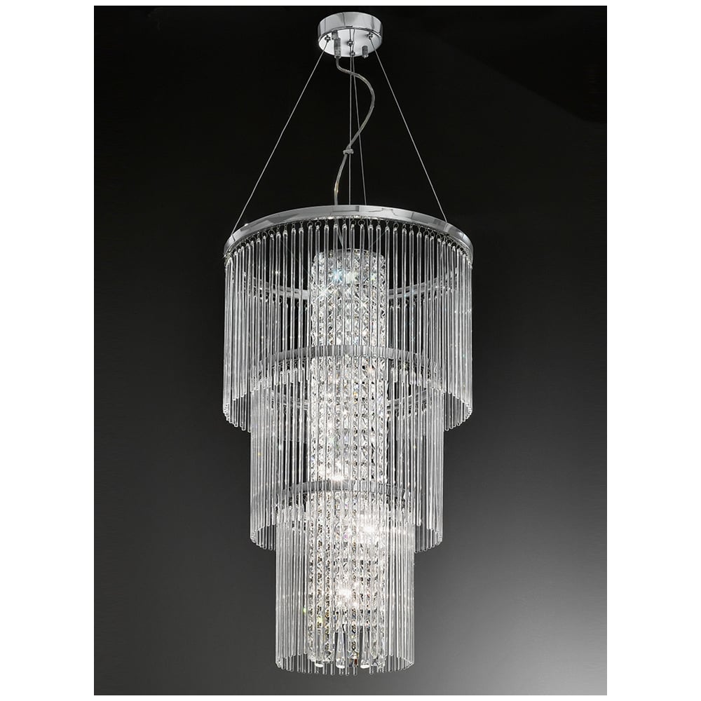 F2310/6 6 Light Crystal Tiered Ceiling Pendant