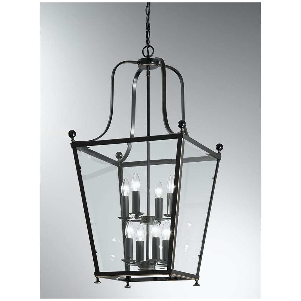8 Light Bronze Square Ceiling Lantern