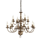 PE79312 Halle 12 Light Bronzed Brass Flemish Chandelier