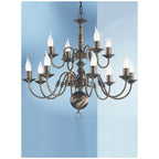 PE79312 Halle 12 Light Bronzed Brass Flemish Chandelier