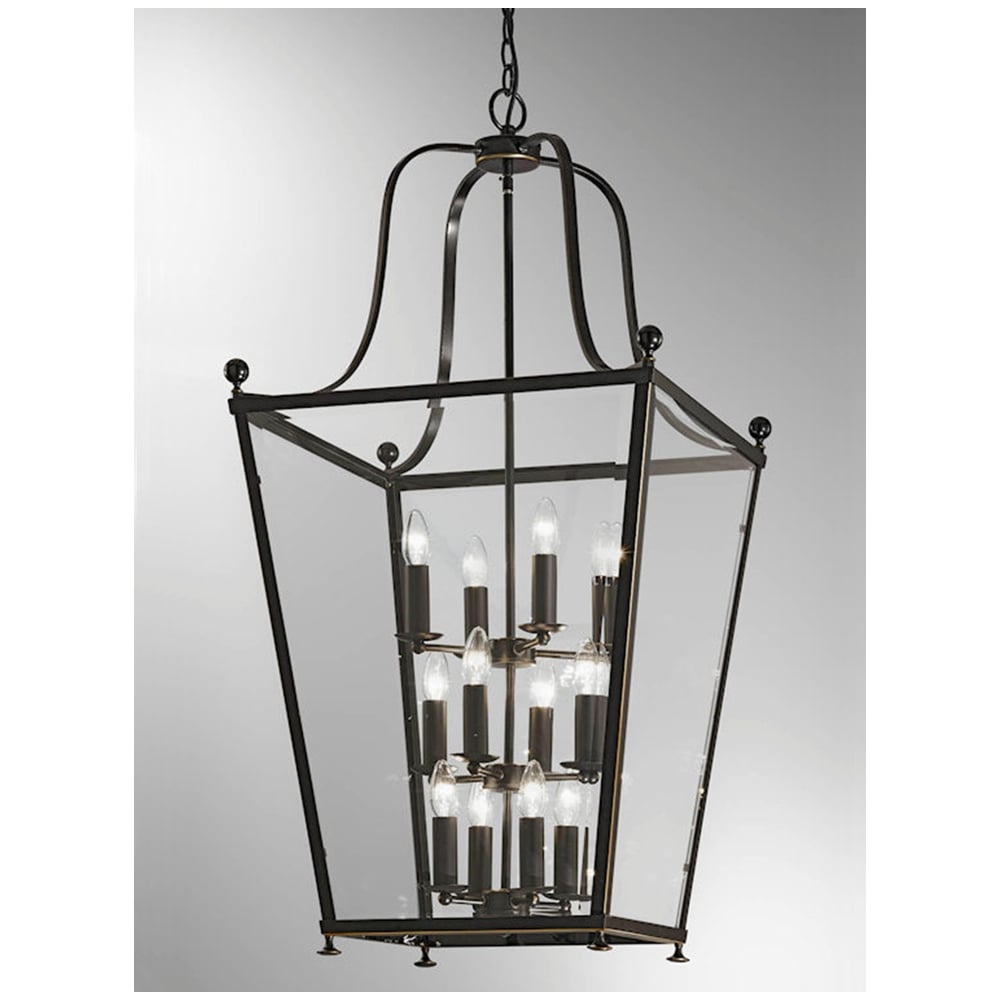12 Light Bronze Hanging Lantern